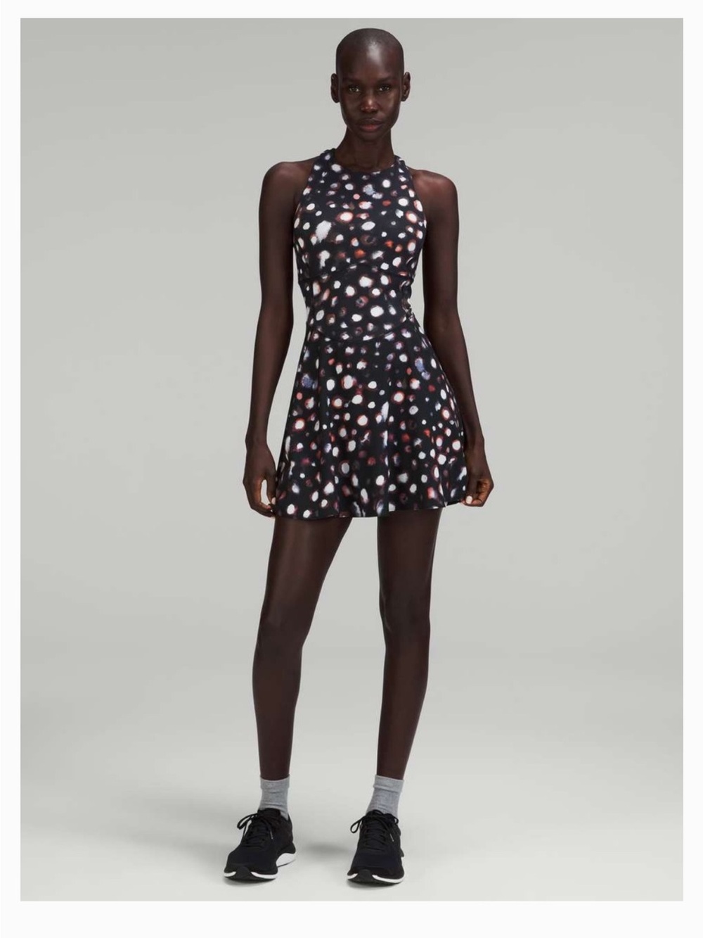 lululemon athletica Black Dress with White and Rust Spot Print